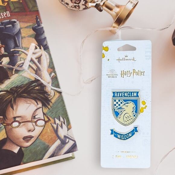 Harry Potter Ravenclaw Pin Set | Blue Gold Enamel Brooch NWT - Picture 1 of 9
